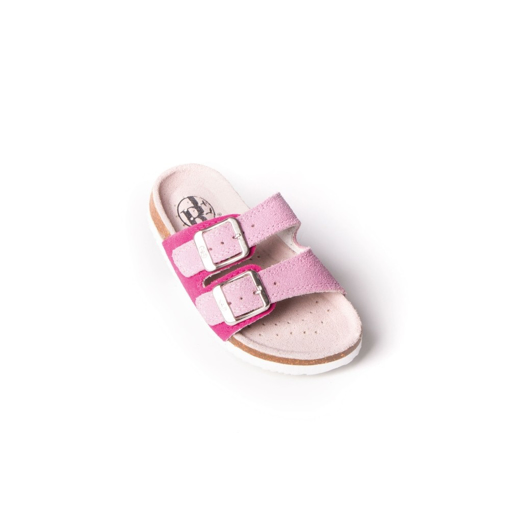Obrázek z BF BY-513-15-96 Dětské pantofle růžové, dvoubarevné 