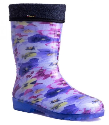Obrázek Demar Dámské zateplené holinky RAINNY LUX PRINT 0546 D fialka