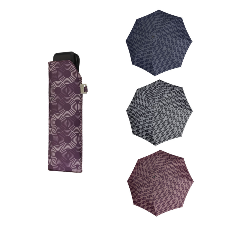 Obrázek z Doppler Mini Slim Carbonsteel GLOW Dámský plochý skládací deštník 