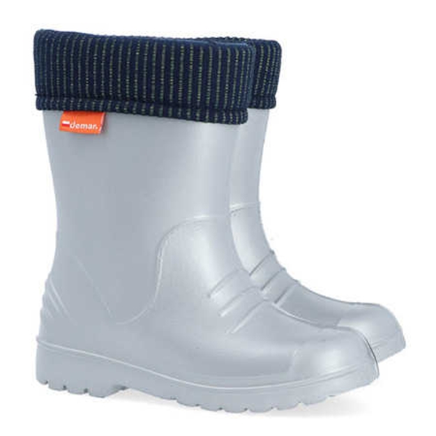 Obrázek z Demar Dětské holínky zateplené DINO 0310 H stříbrné 