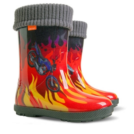 Obrázek Demar HAWAI LUX EXCLUSIVE 0449 ED plameny Dětské holínky zateplené