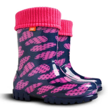 Obrázek DEMAR Twister Lux Print 0039 V velké srdce Dětské zateplené holínky