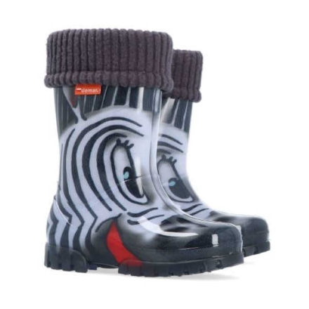 Obrázek DEMAR Twister Lux Print 0038 S zebra Dětské zateplené holínky