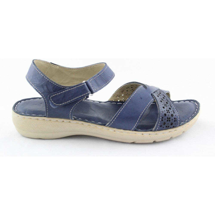 Obrázek z Wild 016785B.01 Navy Dámské celokožené sandály 