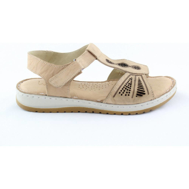 Obrázek z Wild 016835A.01 Beige Dámské celokožené sandály 