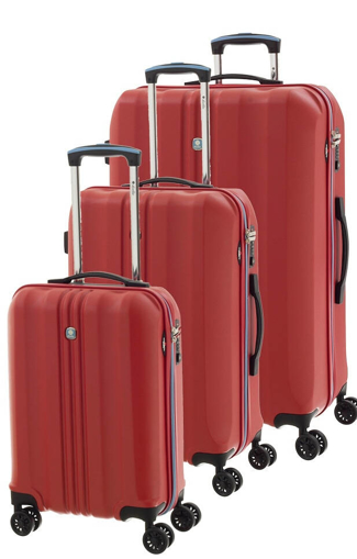 Obrázek z Cestovní kufry set 3ks Dielle S,M,L 05N-02 červená 190 L 