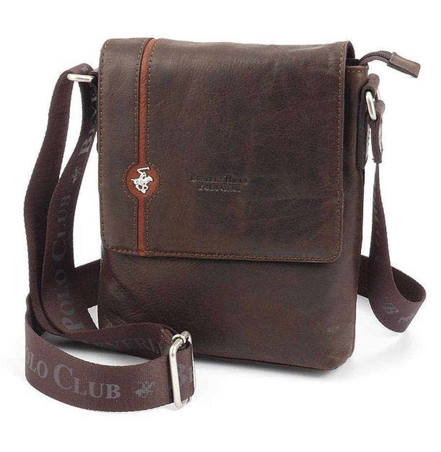 Taška crossbody kožená BHPC Explore M BH 383 25 hnědá