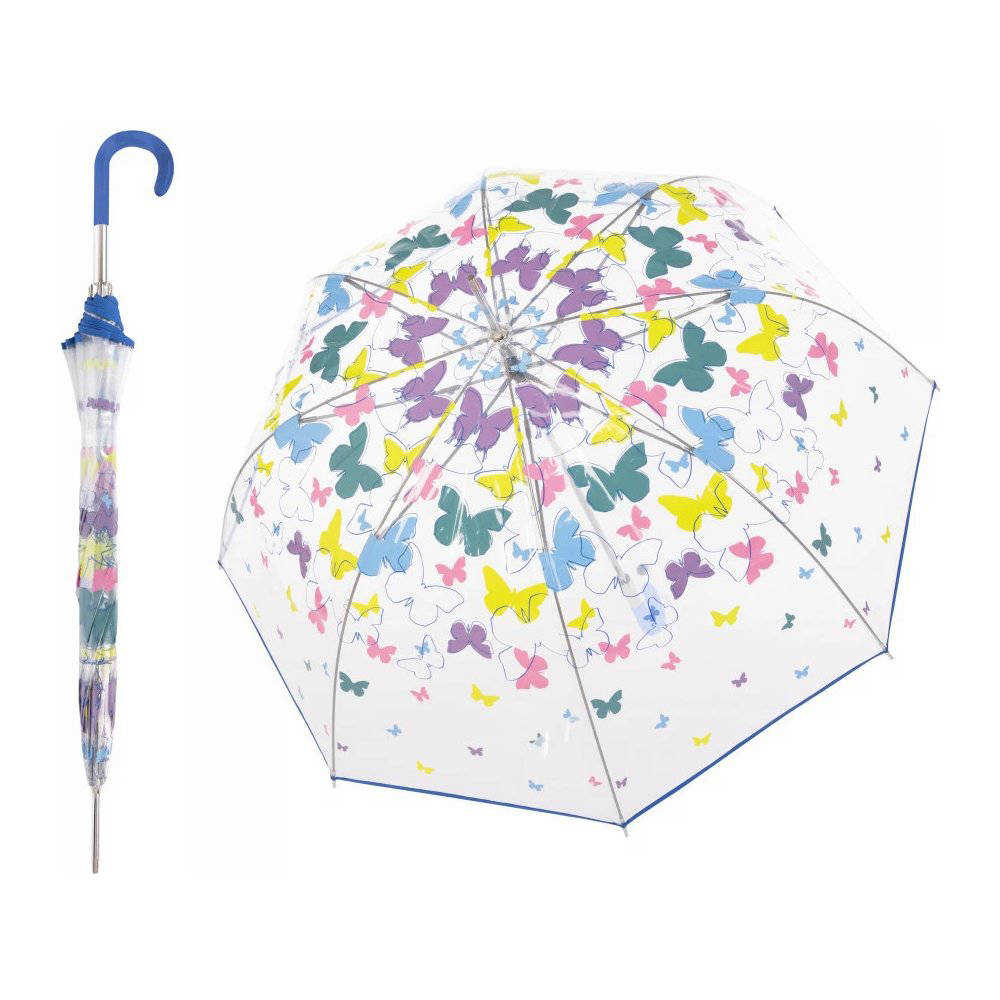 DOPPLER Long Fiber Transparent Spring průhledný dámský holový vystřelovací deštník transparentní 7405427R