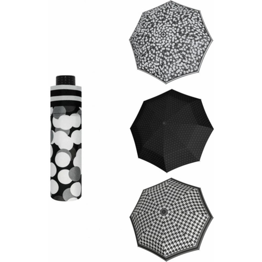 Obrázek z Doppler Havanna Fiber Black&White Dámský ultralehký mini deštník 
