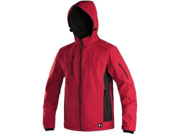 Obrázek CXS DURHAM Pánská softshellová bunda červeno - černá