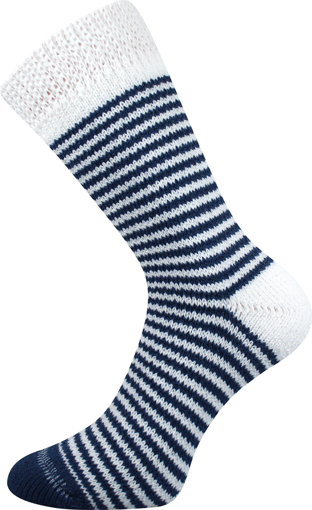 Obrázek z BOMA ponožky Spací ponožky - PROUŽEK proužek 02/bílá+modrá 1 pár 