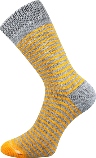 Obrázek z BOMA ponožky Spací ponožky - PROUŽEK proužek 06/šedá+žlutá 1 pár 