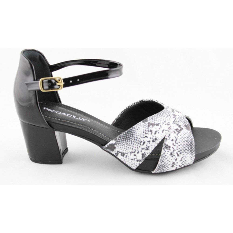 Obrázek z Piccadilly 562018 Dámské sandály na podpatku černá / bílá 