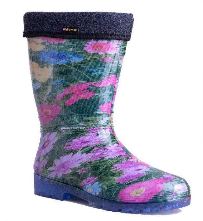 Obrázek Demar Dámské zateplené holinky RAINNY LUX PRINT 0546 E louka