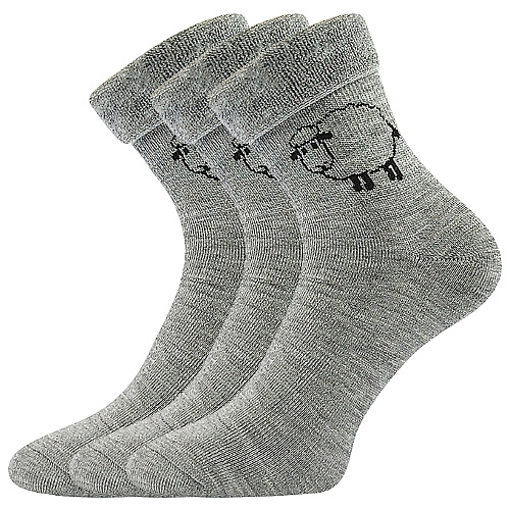 Obrázek z BOMA ponožky Ovečkana světle šedá melé 3 pár 