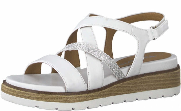 Obrázek z Tamaris 1-28255-28 100 Dámské sandály na klínku bílé 