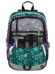 Obrázek z Bagmaster ALFA 9 B školní batoh - tyrkysové ornamenty zelená 23 l 