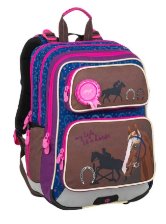 Obrázek Bagmaster GALAXY 9 B školní batoh - hnědý kůň hnědá 22 l