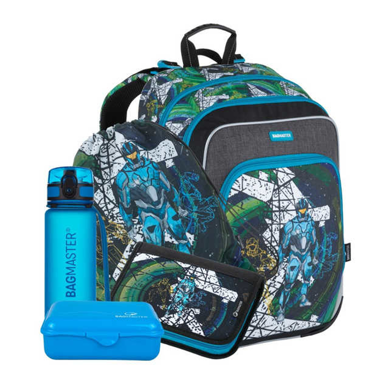 Obrázek z Bagmaster NINY 21 A Velký SET Školní batoh modrý 23 L 