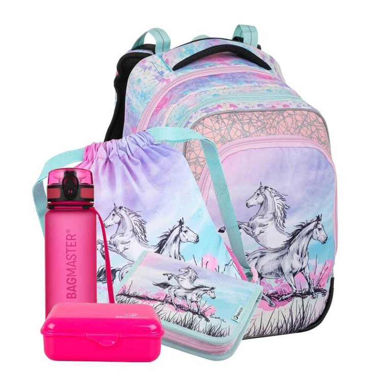 Obrázek z Bagmaster BETA 22 A Velký SET Školní batoh růžový 23 L 