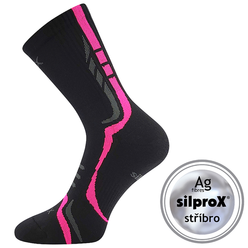 Obrázek z VOXX ponožky Thorx černá-růžová 1 pár 