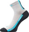 Obrázek z VOXX Ponožky sportovní slabé PIUS s bavlnou SVĚTLE ŠEDÉ S TYRKYSOVOU (3 páry) 