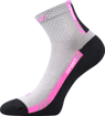 Obrázek z VOXX Ponožky sportovní slabé PIUS s bavlnou SVĚTLE ŠEDÉ S RŮŽOVOU (3 páry) 