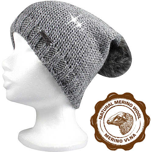 VOXX® pletené čepice Meriva šedá/stříbrná 1 ks