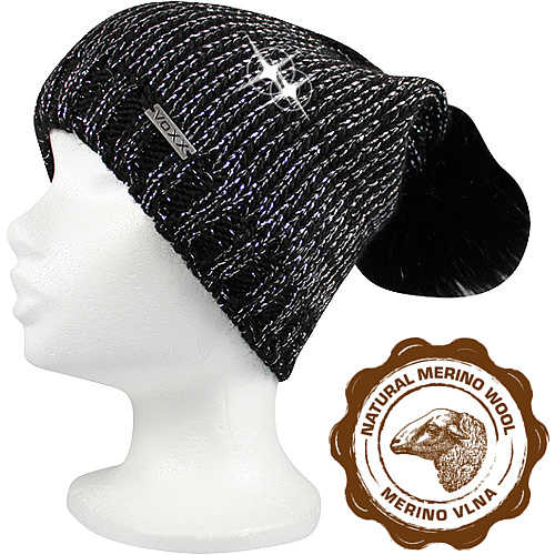 VOXX® pletené čepice Meriva černá/stříbrná 1 ks