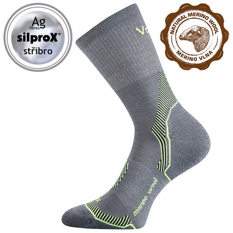 Obrázek z VOXX Ponožky slabé z merino INDY s ionty stříbra SVĚTLE ŠEDÉ 