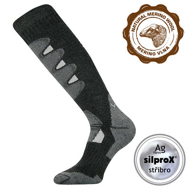 VOXX® podkolenky lyžařské Stabil tmavě šedá 1 pár