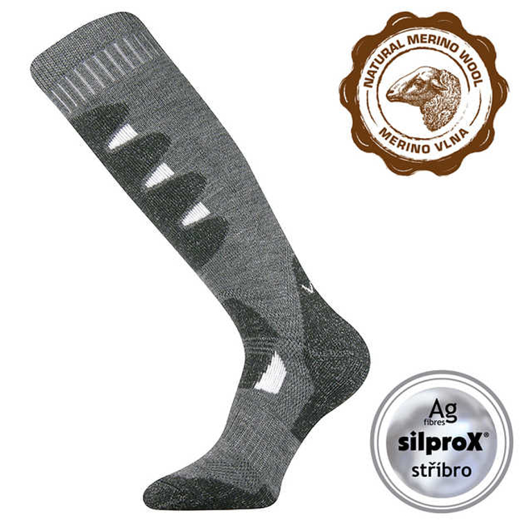 Obrázek z VOXX Podkolenky zimní thermo STABIL z merino se stříbrem SVĚTLE ŠEDÉ 