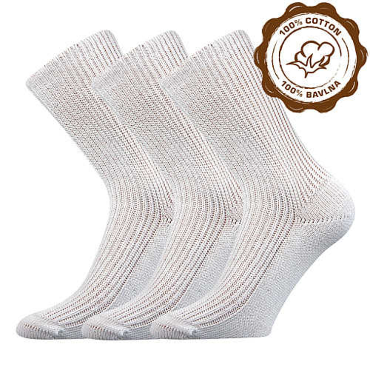 Obrázek z BOMA Ponožky silné PEPINA 100% bavlněné BÍLÉ (3 páry) 