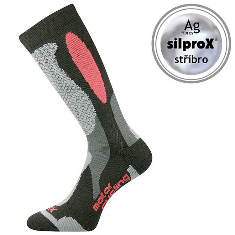 Obrázek z VOXX Ponožky vysoké pro motorkáře ENGINE černé - červené 