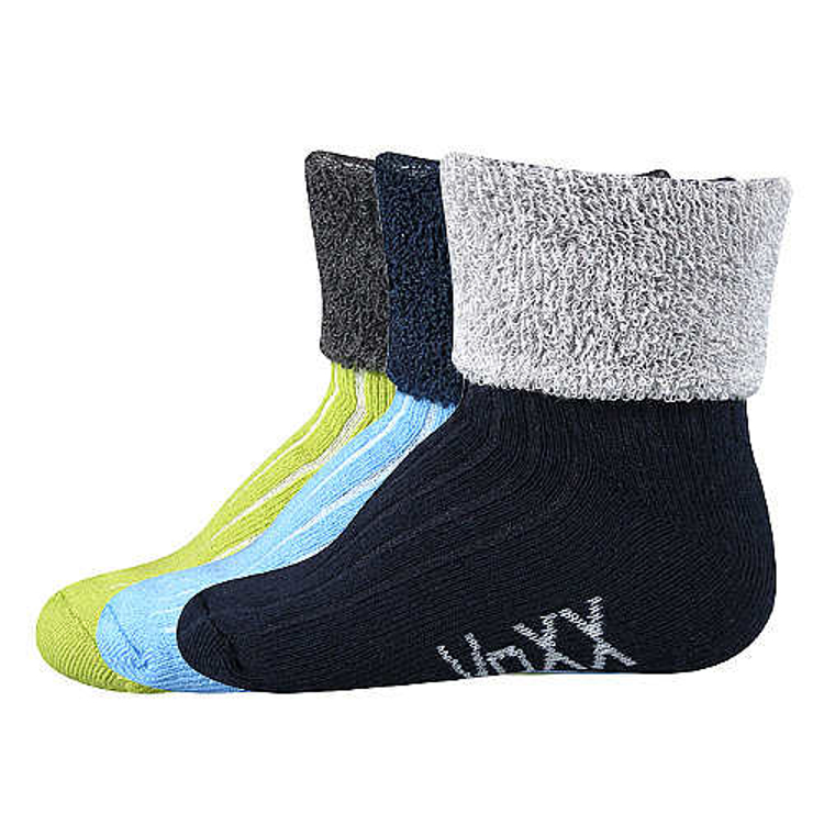 Obrázek z VOXX Ponožky kojenecké froté LUNIK barevné CHLAPECKÉ (3 páry) 