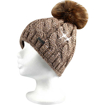 Obrázek z VOXX Čepice dámská pletená ASTRA s flitry a bambulí HNĚDÁ 