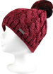 Obrázek z VOXX Čepice dámská pletená ASTRA s flitry a bambulí VÍNOVÁ 