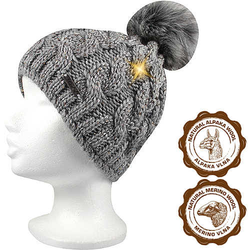 VOXX® pletené čepice Astra šedá 1 ks