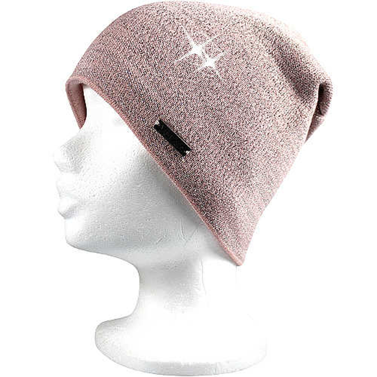 Obrázek z VOXX Čepice dámská pletená CASCADA s lurexem RŮŽOVÁ 