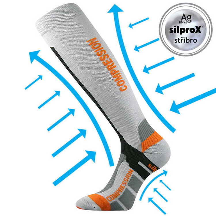 Obrázek z VOXX Podkolenky kompresní SIGNAL anatomicky tvarované s ionty stříbra SVĚTLE ŠEDÉ 