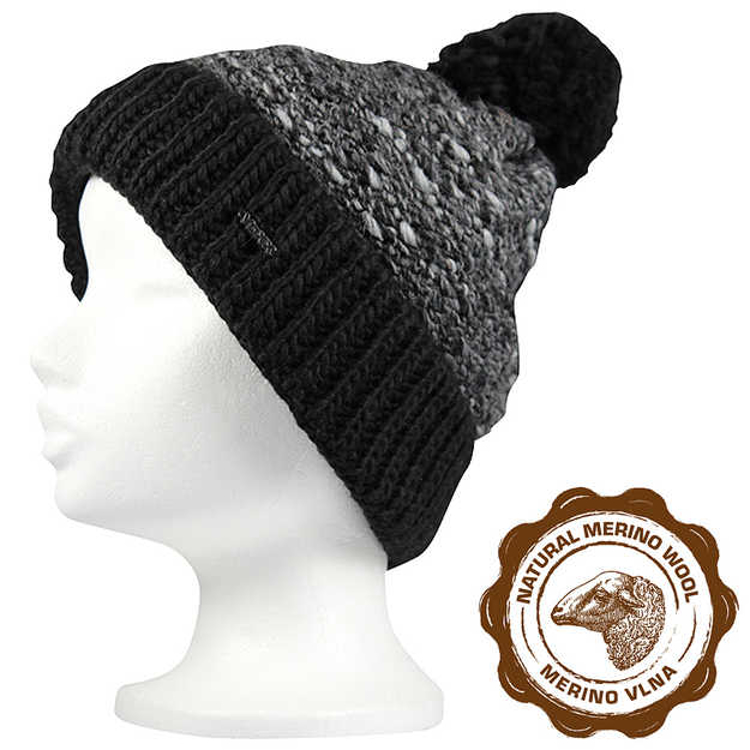 Obrázek z VOXX Čepice dámská pletená OPTIMA s bambulí ŠEDÁ 