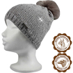 Obrázek z VOXX Čepice dámská pletená TWINGO s flitry a bambulí ŠEDÁ 