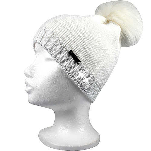 VOXX® pletené čepice Frontera bílá/stříbrná 1 ks