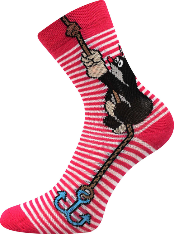 Obrázek z BOMA Ponožky dětské KRTEK proužkované MAGENTA 