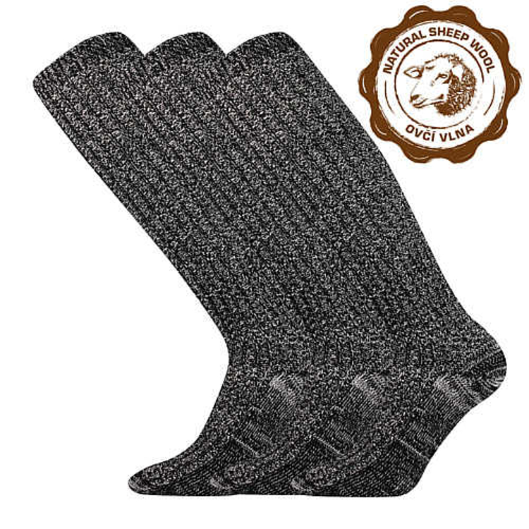 Obrázek z BOMA Podkolenky vlněné silné JEŠTĚD černé melé 