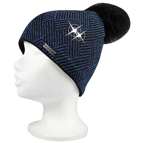 VOXX® pletené čepice Mokka černá/modrá 1 ks