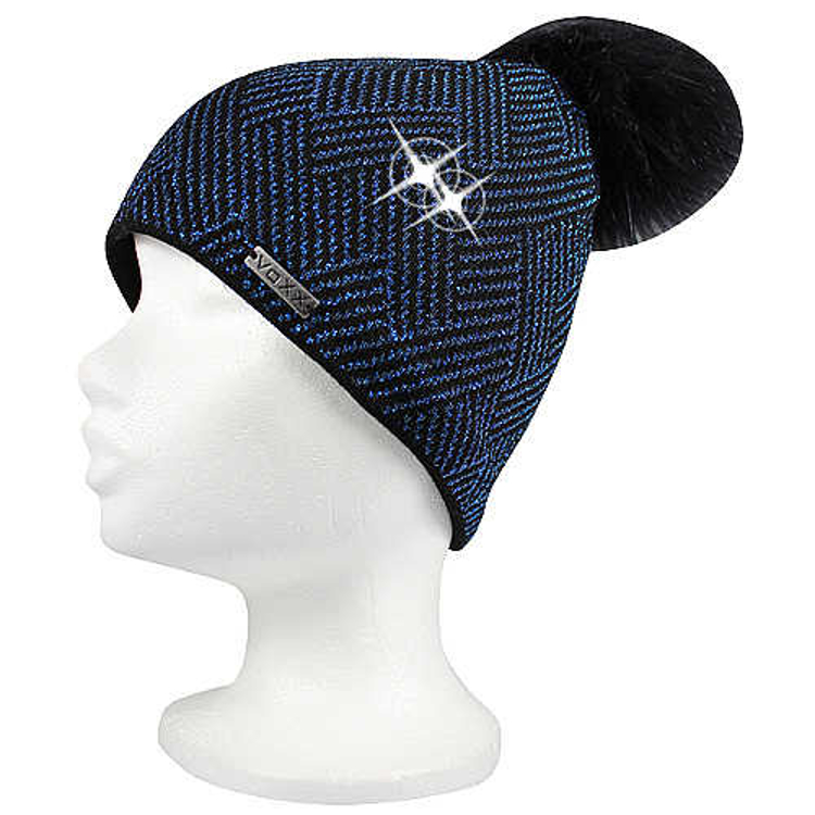 Obrázek z VOXX Čepice dámská pletená MOKKA s lurexem ČERNO-MODRÁ 