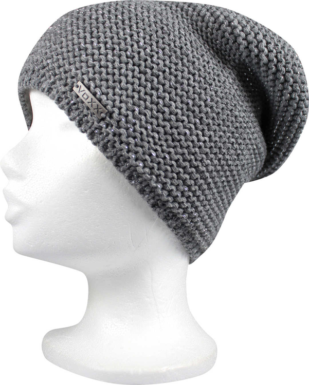 Obrázek z VOXX Čepice dámská pletená VIVARO s lurexem ŠEDO-STŘÍBRNÁ 