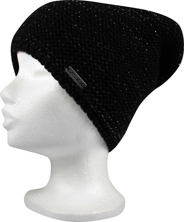 Obrázek z VOXX Čepice dámská pletená VIVARO s lurexem ČERNO-ZLATÁ 