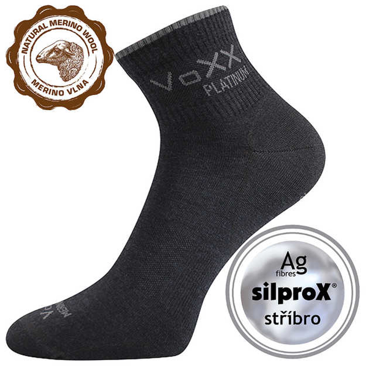 Obrázek z VOXX Ponožky slabé z merino RADIK s ionty stříbra ČERNÉ 